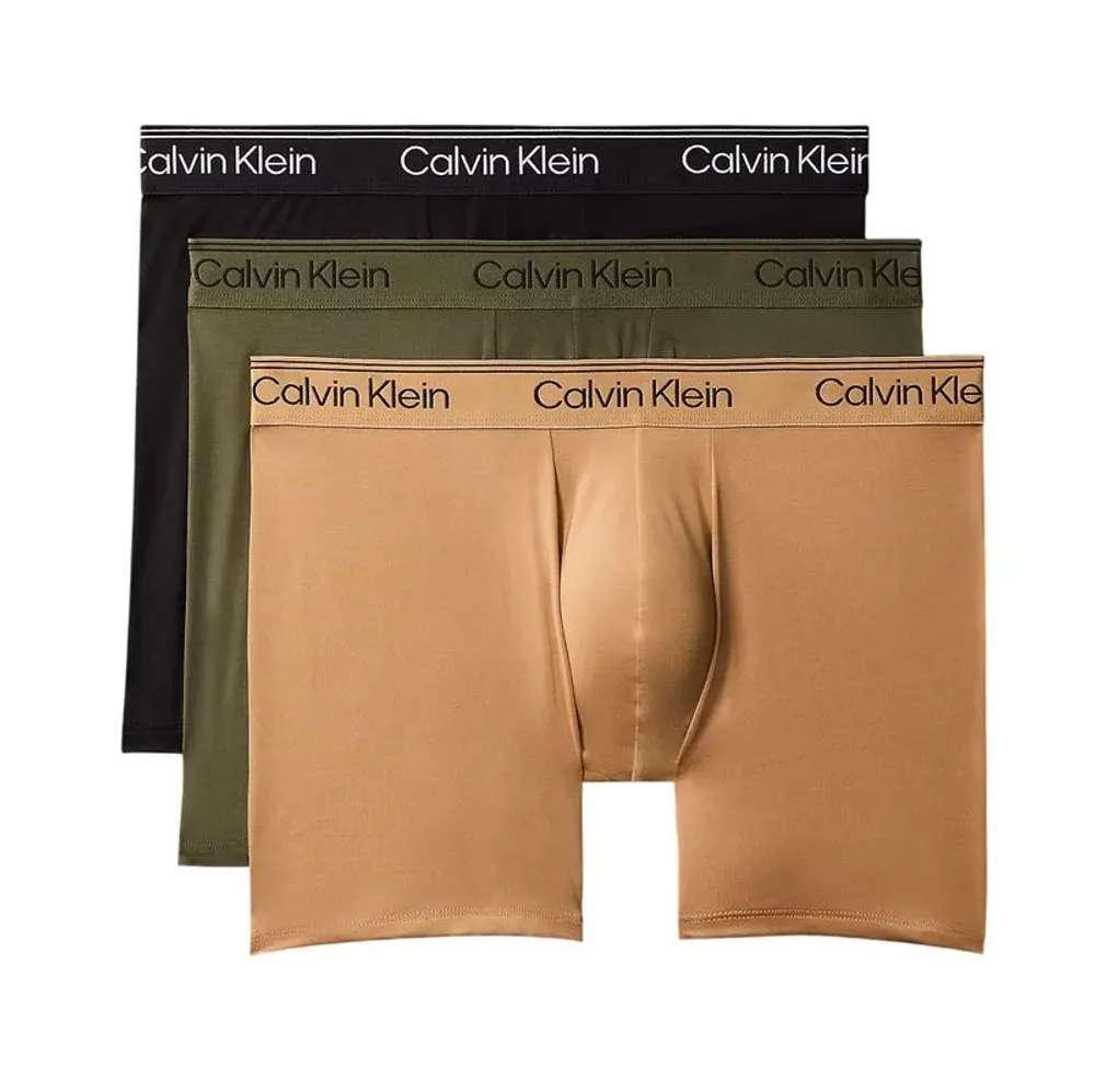 Мужские спортивные боксеры Calvin Klein Boxer Briefs Microfiber Stretch 3P - bronze flash/black/olive night