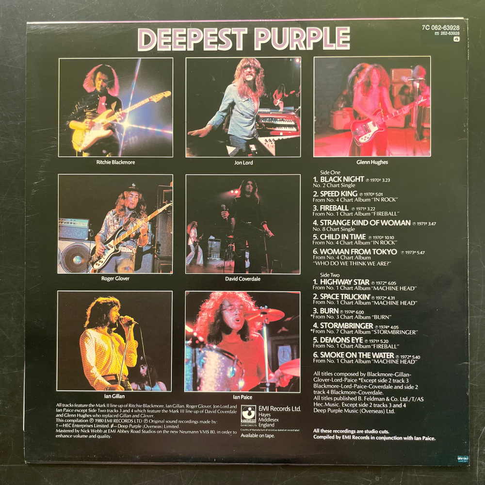Deep Purple ‎– Deepest Purple - The Very Best Of Deep Purple (Швеция 1980г.)