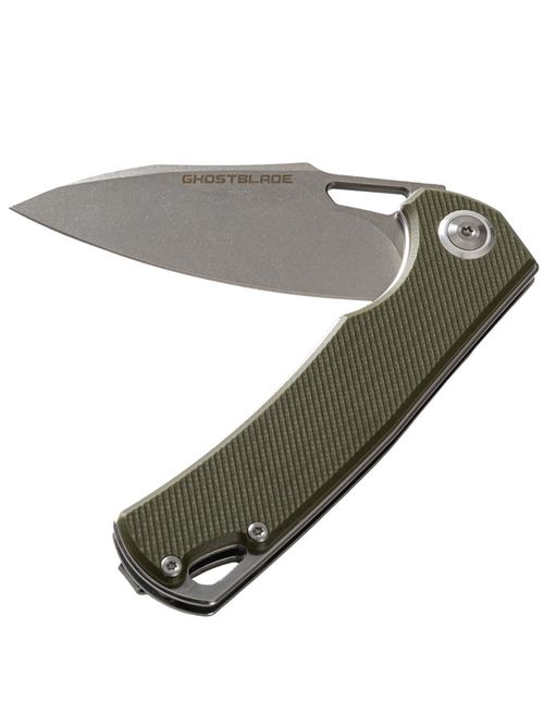 Нож складной GhostBlade Polter, сталь D2, 58-62 HRC, Spear-point, рукоять G10 оливковая, замок Liner lock, флиппер 107 г