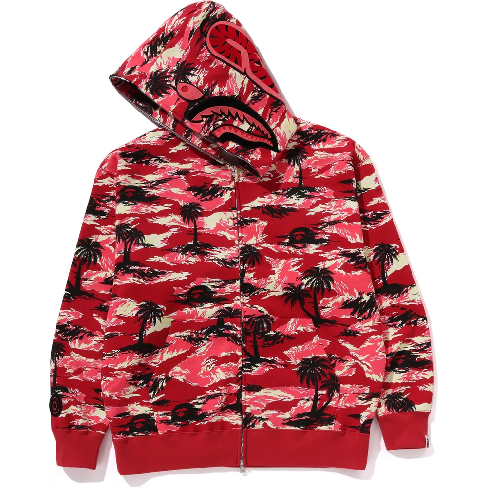 A Bathing Ape Palm Tree Camo Relaxed Fit Shark Full Zip Худи