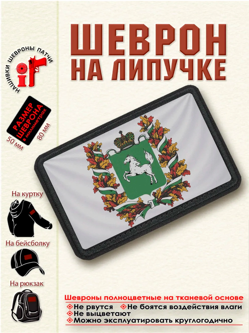 Шеврон на липучке "Флаг и Герб Томской области" dtf