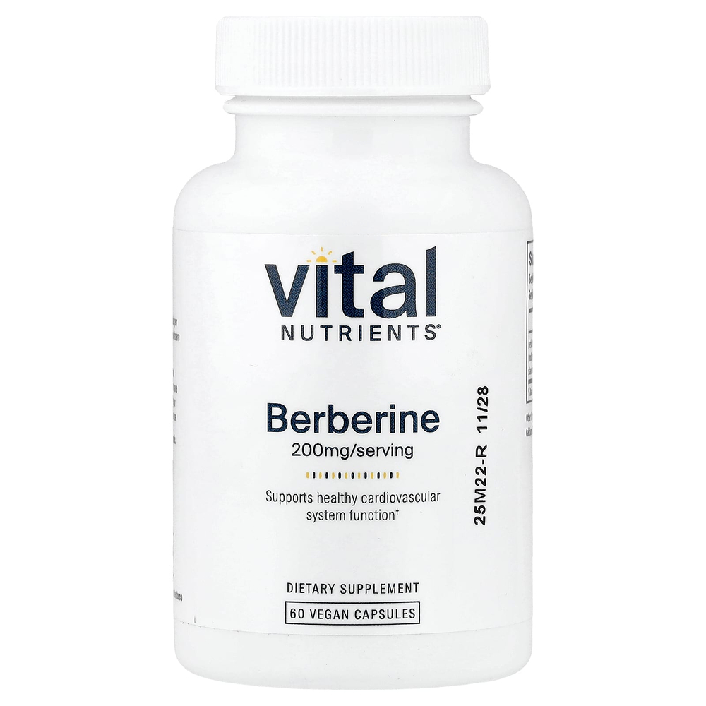 Vital Nutrients, Берберин, 200 мг, 60 веганских капсул