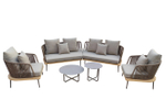 Диван Garda Decor угловой "БЭЙЛИ (BAYLEY)" уличный серый 280*84*75 см