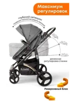 Коляска детская BubaGo арт.BG 135-B-2 MODEL Zoom color/цвет Dark Gray/Темно Серый