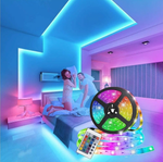 Светодиодная многоцветная RGB лента, 5 м. с блоком питания и пультом