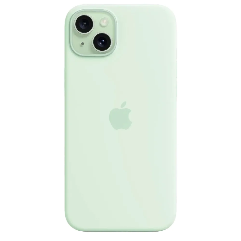Силиконовый чехол с поддержкой MagSafe Apple Silicone Case для iPhone 15 Plus, Soft Mint (Пастельно-мятный)
