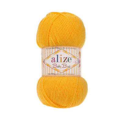Пряжа Alize (Ализе) Baby Best / уп.5 мот. по 100 г, 240м, 216 темно-желтый A