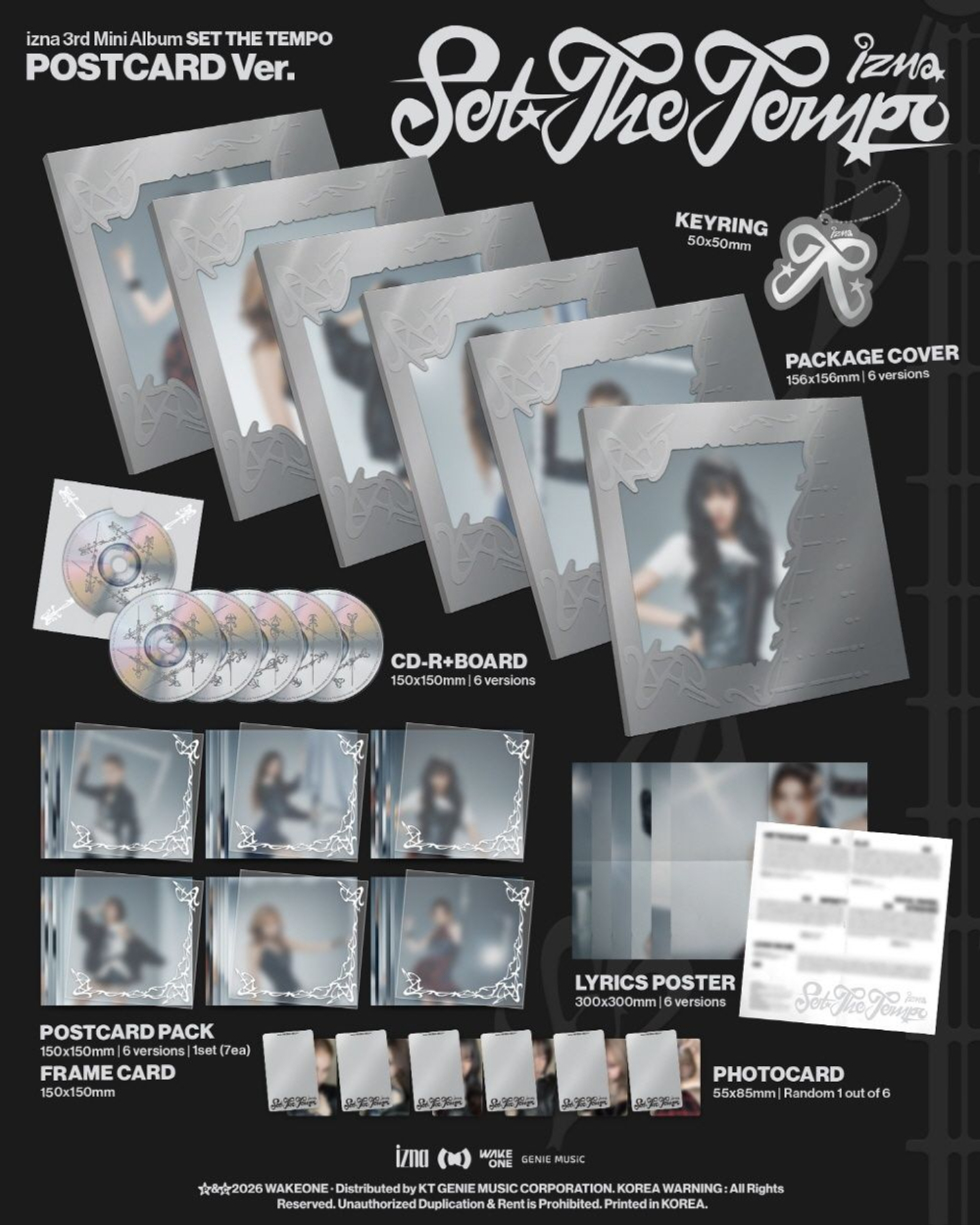 Альбом izna - SET THE TEMPO 3rd Mini Album POSTCARD 6 Version SET