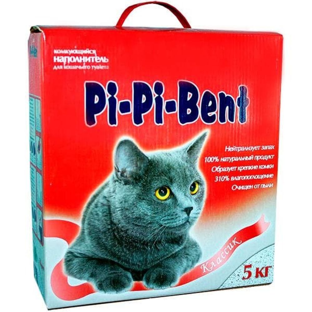 Наполнитель"Pi-Pi-Bent"комкоющ."Для кошек" коробка 5 кг Наполнитель"Pi-Pi-Bent"комкоющ."Для кошек" коробка 5 кг