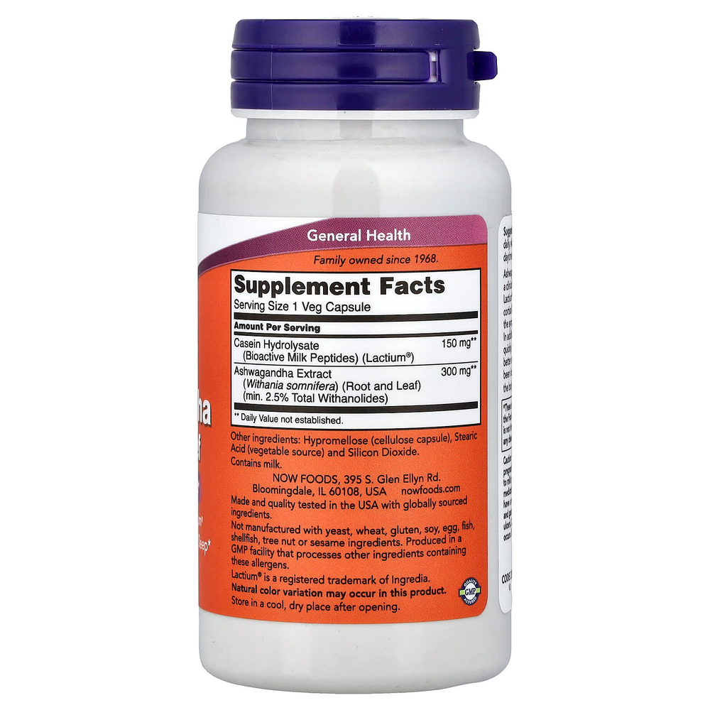 NOW Foods Ashwagandha Stress Relief 60 veg capsules , Ашваганда