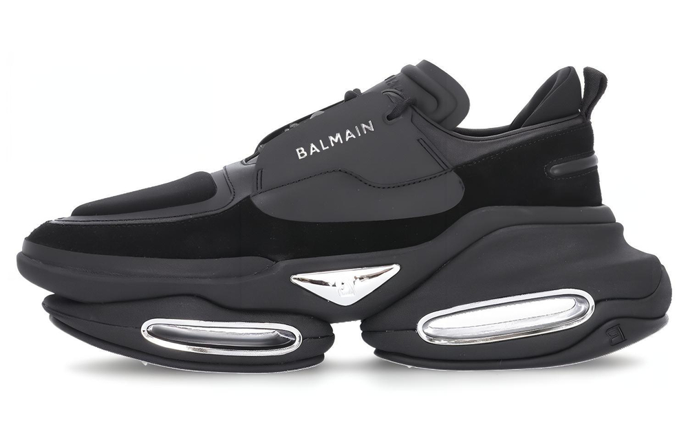 BALMAIN Leather Low top Chunky Sneakers Men"s Black