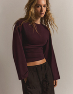 Женский лонгслив со сборками - BERSHKA