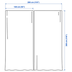 IKEA LENDA  (ИКЕА ЛЕНДА)  -  Штора с подхватом, 2 шт. - светло-розовый/на ленте 140х300 см