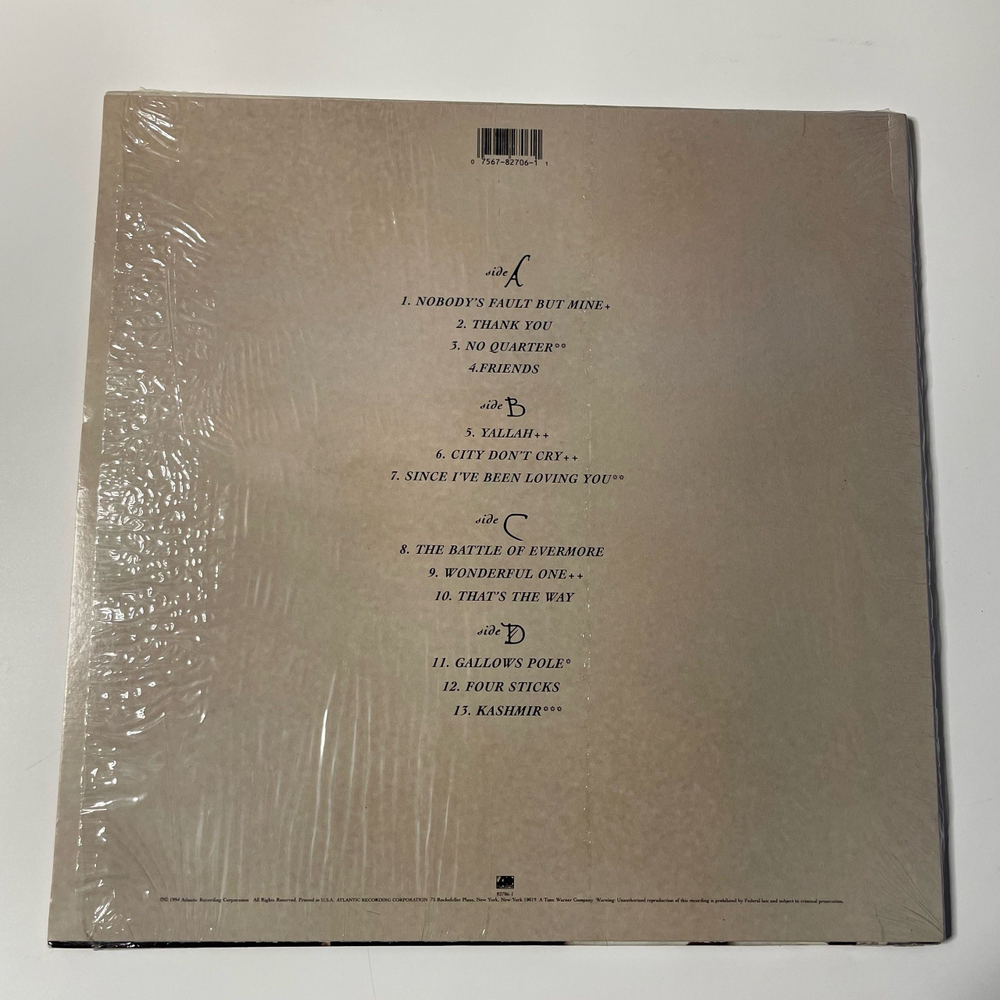 Винтажная виниловая пластинка LP Jimmy Page Robert Plant No Quarter (США 1994)