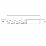 8D.1150.D12.0 Сверло твердосплавное D-11,5 мм, TiSiN, DIN6535