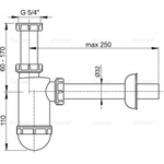 A430 Сифон для умывальника D32 c накидной гайкой 5/4"
