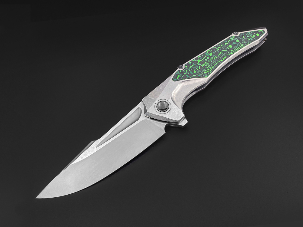 Складной нож Guerrero M390 CrystalTi green carbon