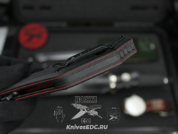 Складной нож НОКС Мангуст-2С (Black Red) 337-708406 c клинком из стали D2, рукоять G10