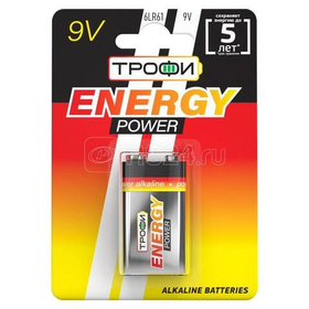 Элемент питания "Крона" (Батарейка Трофи) 6LR61-1 BL ENERGY POWER Alkalin(12/96/6144) Б0034928