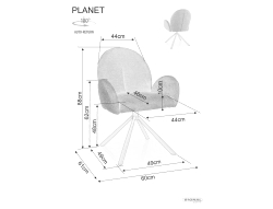 Стул SIGNAL PLANET Raven 06 серый/черный, поворотный