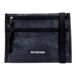 Balenciaga Leather Shoulder Bag Clutch Men"s Black
