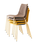 Стул с обивкой Scab Design Zebra Pop 4 legs, сатинированная латунь, желтый