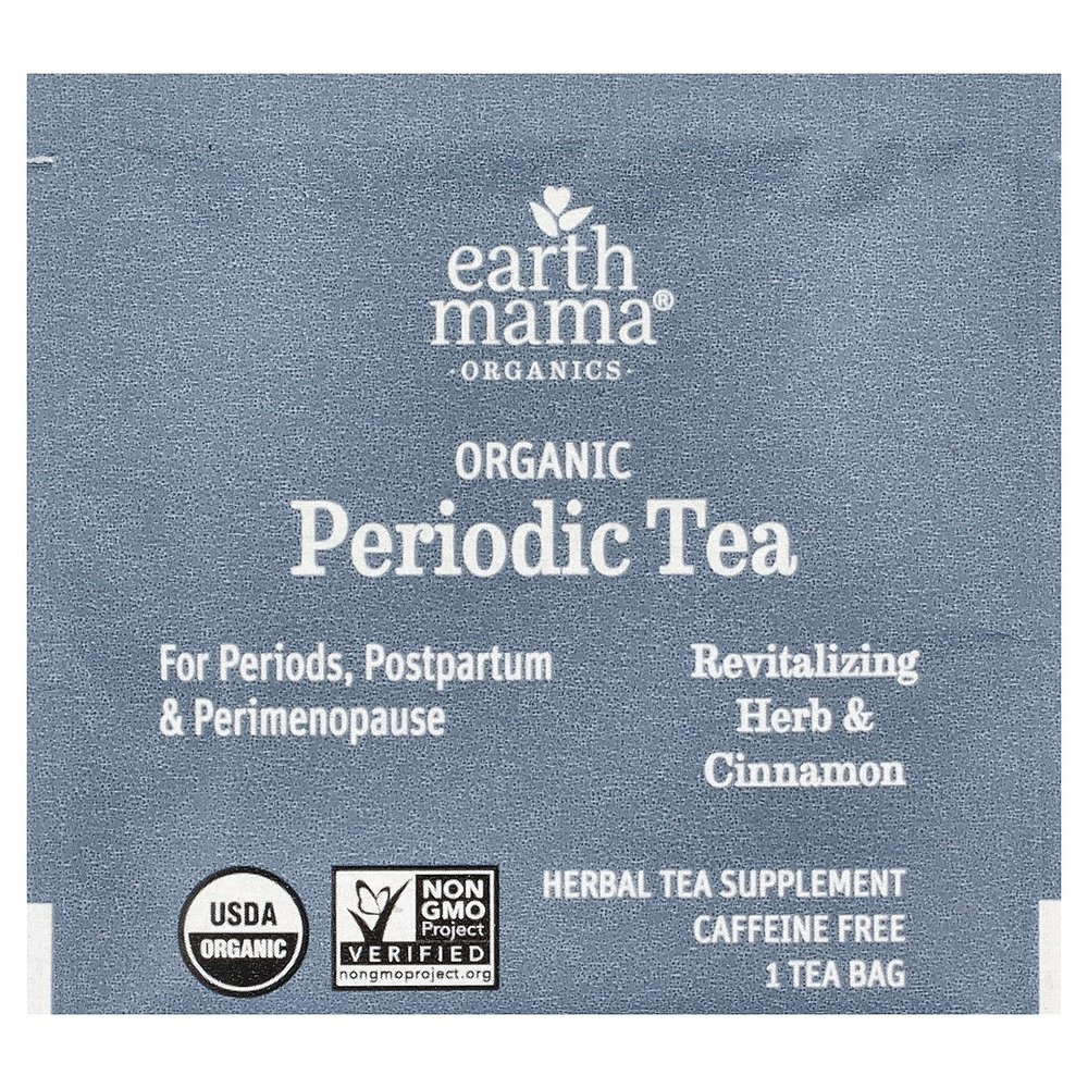 Earth Mama, Organics, органический периодический чай, восстанавливающие травы и корица, без кофеина, 16 чайных пакетиков, 35 г (1,23 унции)