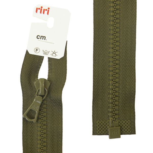 Молния трактор RIRI Т6 (6 мм) 1 зам., разъем., 55 см, цв.2827, хаки, 1 шт