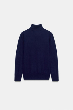 ZARA СВИТЕР ИЗ 100% ШЕРСТИ EXTRASOFT, МОРСКОЙ СИНИЙ