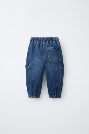 ZARA ДЖИНСЫ-ДЖОГГЕРЫ КАРГО COMFY, ВЫЦВЕТШИЙ СИНИЙ