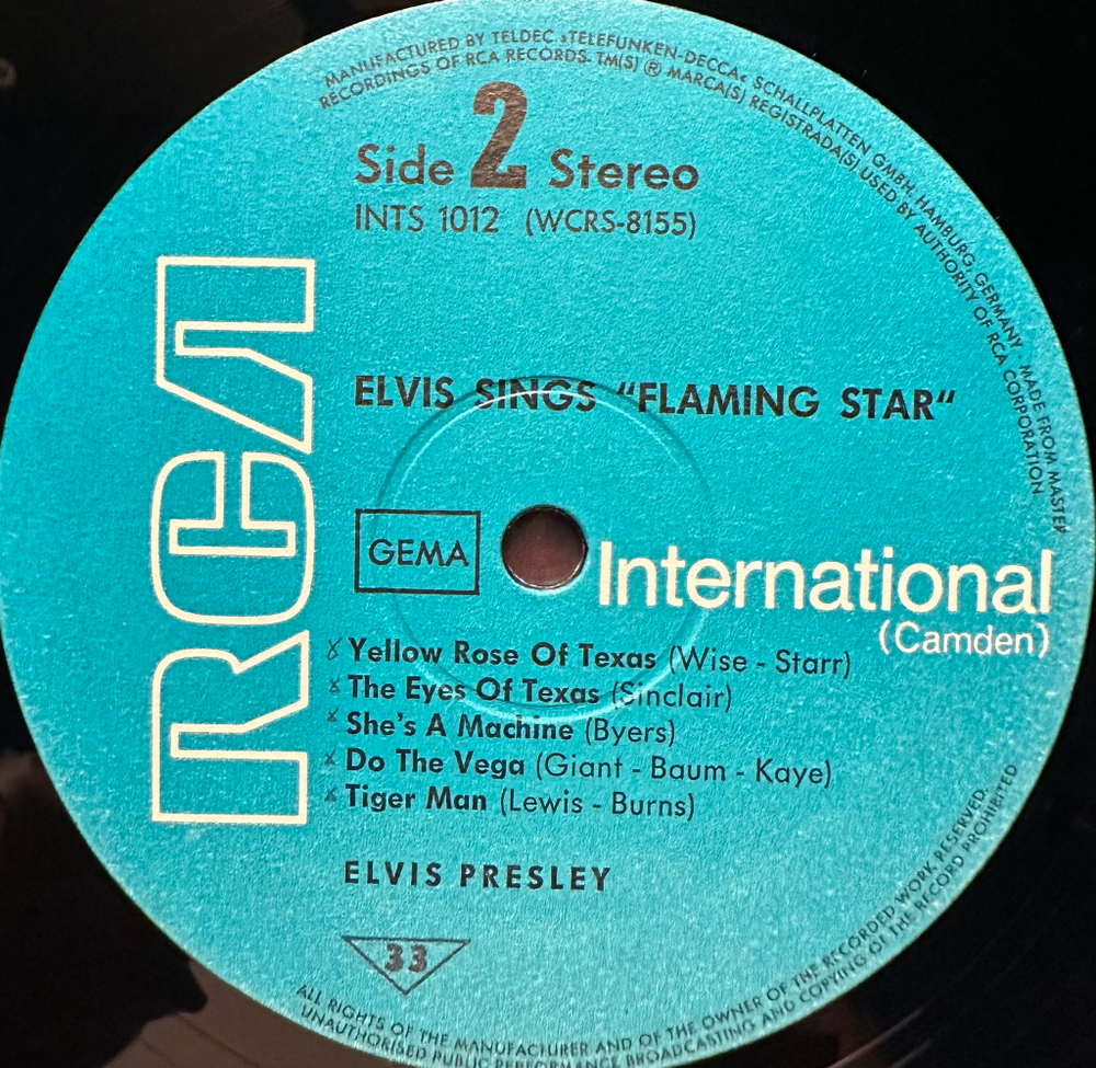 Elvis Presley - Elvis Sings "Flaming Star" (Германия 1970г.)