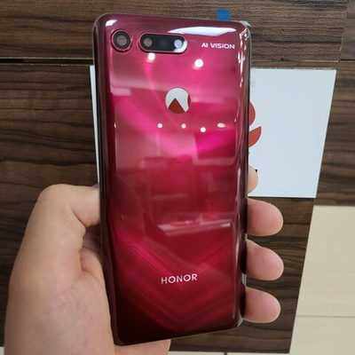 Крышка для Honor View 20 - задняя стеклянная панель "Хорошее качество" (красного цвета)