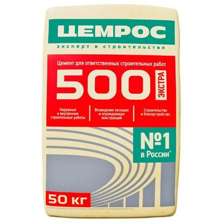 Цемент Цемрос M500 ЦЕМ II А-Ш 42.5 Н, 50кг