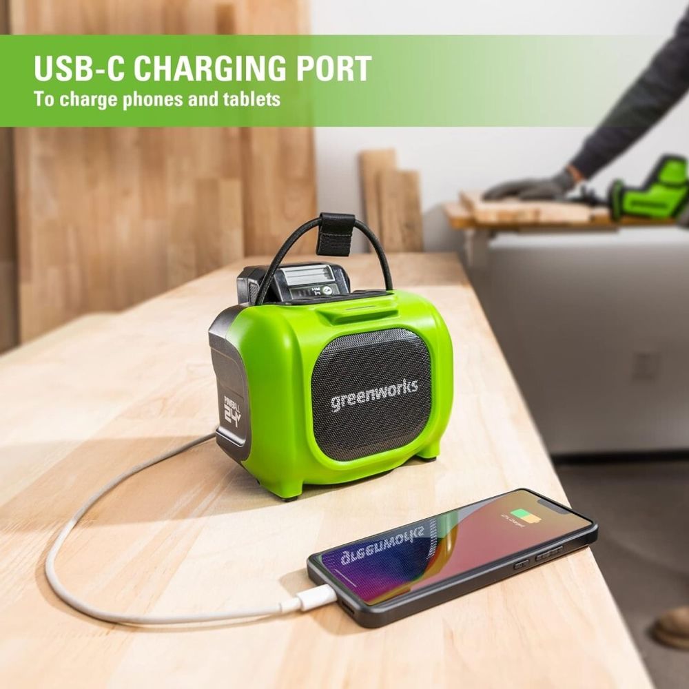 Беспроводная акустическая система аккумуляторная Greenworks GPT-MNBS Арт.3503107, 24V/220V, без АКБ и ЗУ