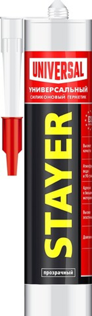 STAYER 260 мл, прозрачный, силиконовый, универсальный герметик (41213-2)