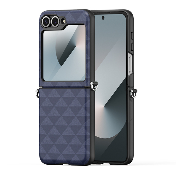 Складной чехол-книжка синего цвета от Dux Ducis для Samsung Z Flip 6, серия Fitt Series Case
