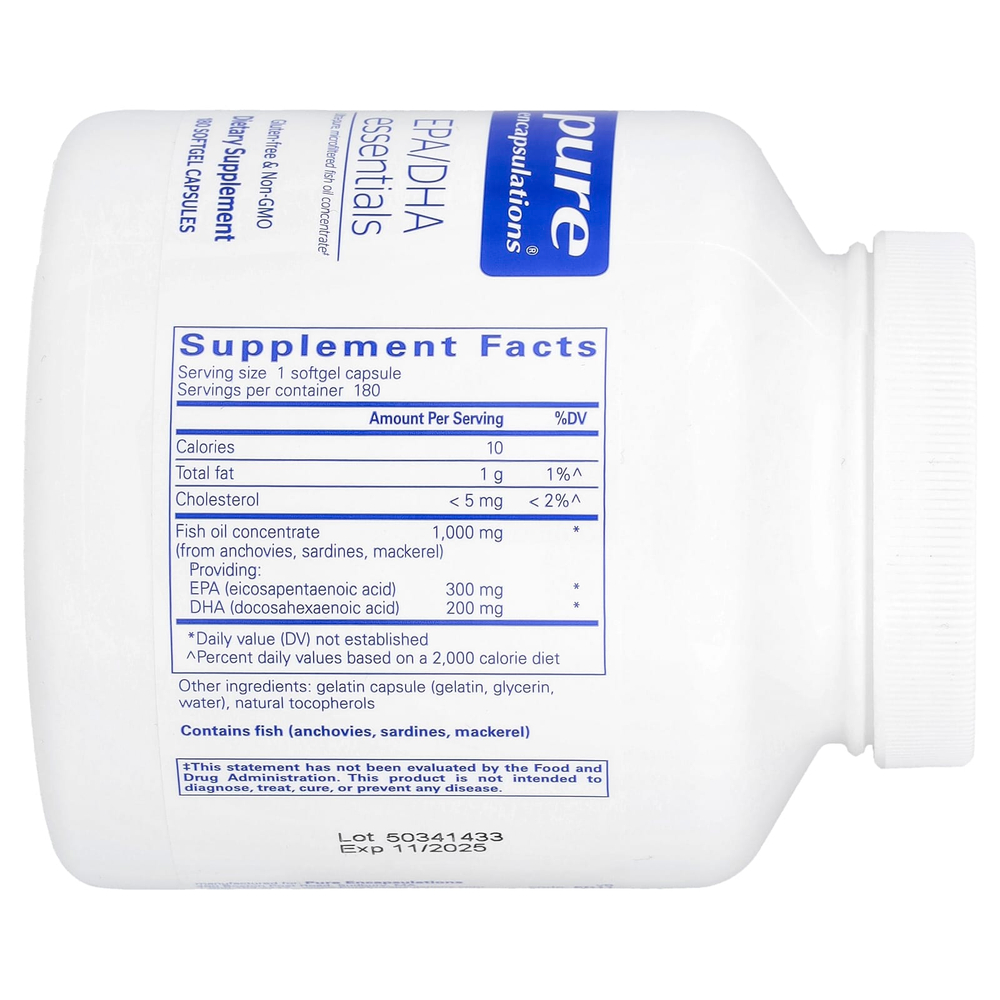 Pure Encapsulations, EPA / DHA Essentials, 180 мягких капсул