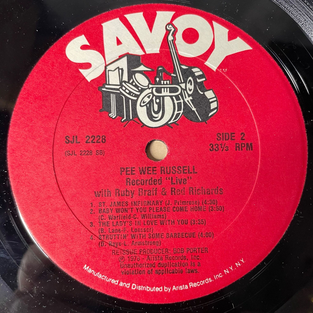 Винтажная виниловая пластинка LP Pee Wee Russell With Ruby Braff And Red Richards, The Individualism Of Pee Wee Russell (USA 1978)