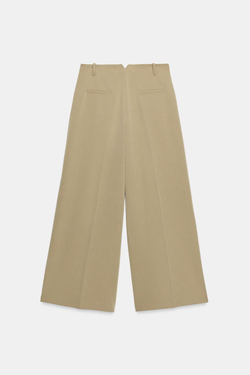 ZARA БРЮКИ С ЗАЩИПАМИ — ZW COLLECTION, МЯГКИЙ КАШТАНОВЫЙ