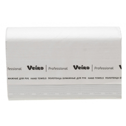 Бумажные полотенца W-сложения в пачках Veiro Professional Comfort белые двухслойные (21 пачка по 150 л)