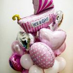 Шар (59"/89 см) Фигура, Коляска для девочки, Розовый 1 шт.