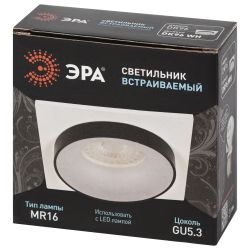 Светильник встраиваемый декоративный ЭРА DK96 WH под лампу MR16 GU5.3 белый | Декоративные встраиваемые светильники