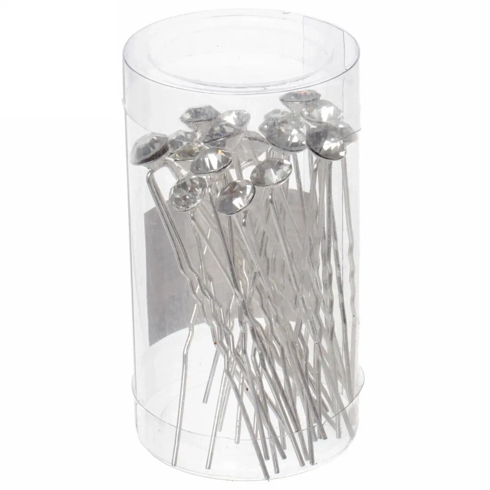 Шпильки для волос в тубе 20шт «Hair Beauty», стразик, цвет как на фото, d-0.8см
