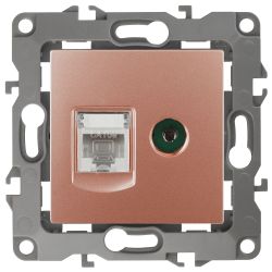 Розетка ЭРА Серия 12 12-3110-14 комбинированная RJ45+TV IP20 медь | Эра 12