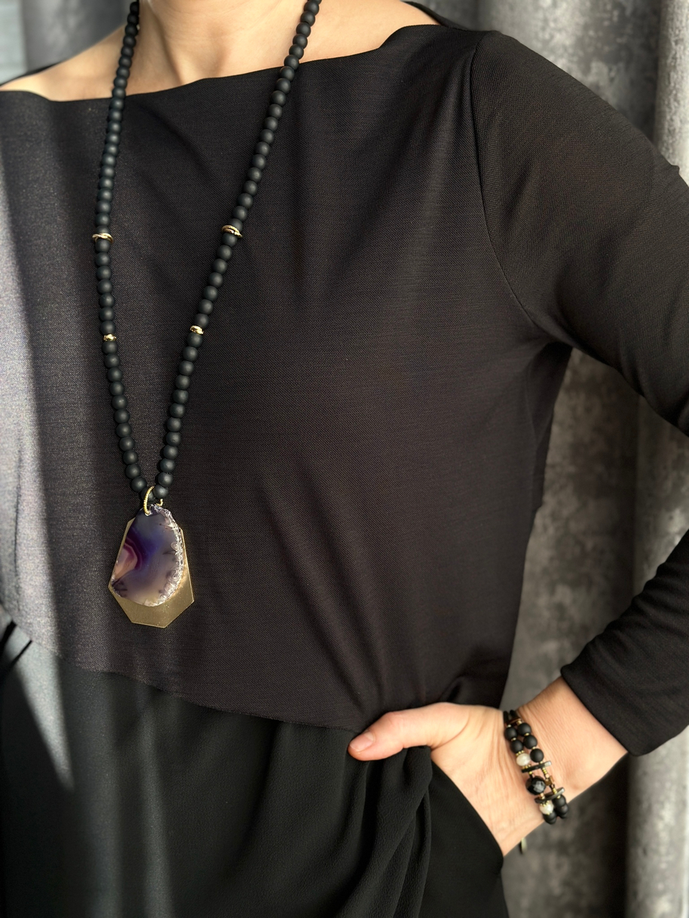 HMG 1289 Black Колье L  арт.1392