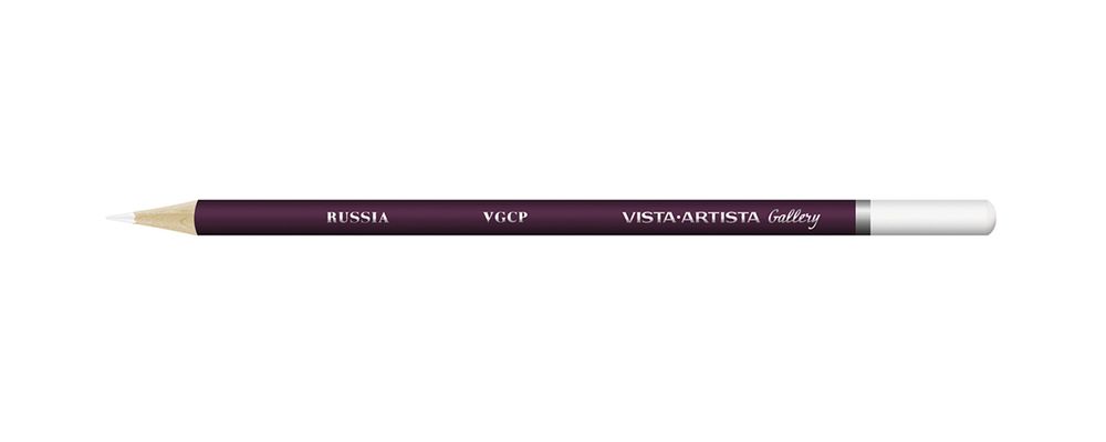 Карандаш цветной художественный заточенный, 6 шт, 102 белый (White), Vista-Artista Gallery VGCP