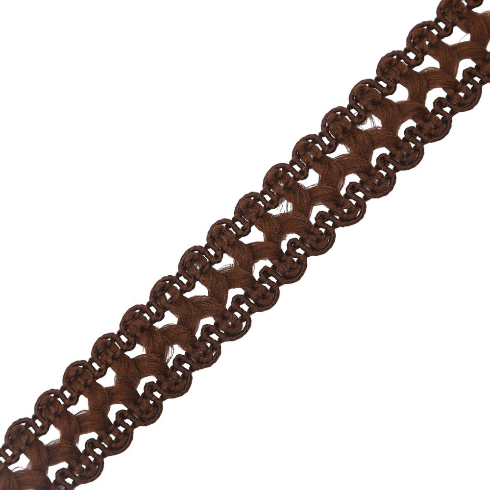 Тесьма отделочная вязаная 17 мм, 10 м, коричневый