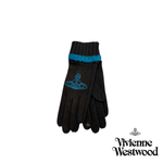 VIVIENNE WESTWOOD ПЕРЧАТКИ КОМБИНИРОВАННЫЕ ЧЕРНЫЕ С ВЫШИВКОЙ