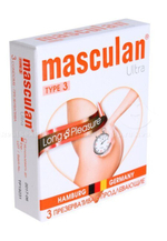Презервативы Masculan ULTRA тип 3 ПРОДЛЕВАЮЩИЙ ЭФФЕКТ (3 шт.) (Цвет: прозрачный)