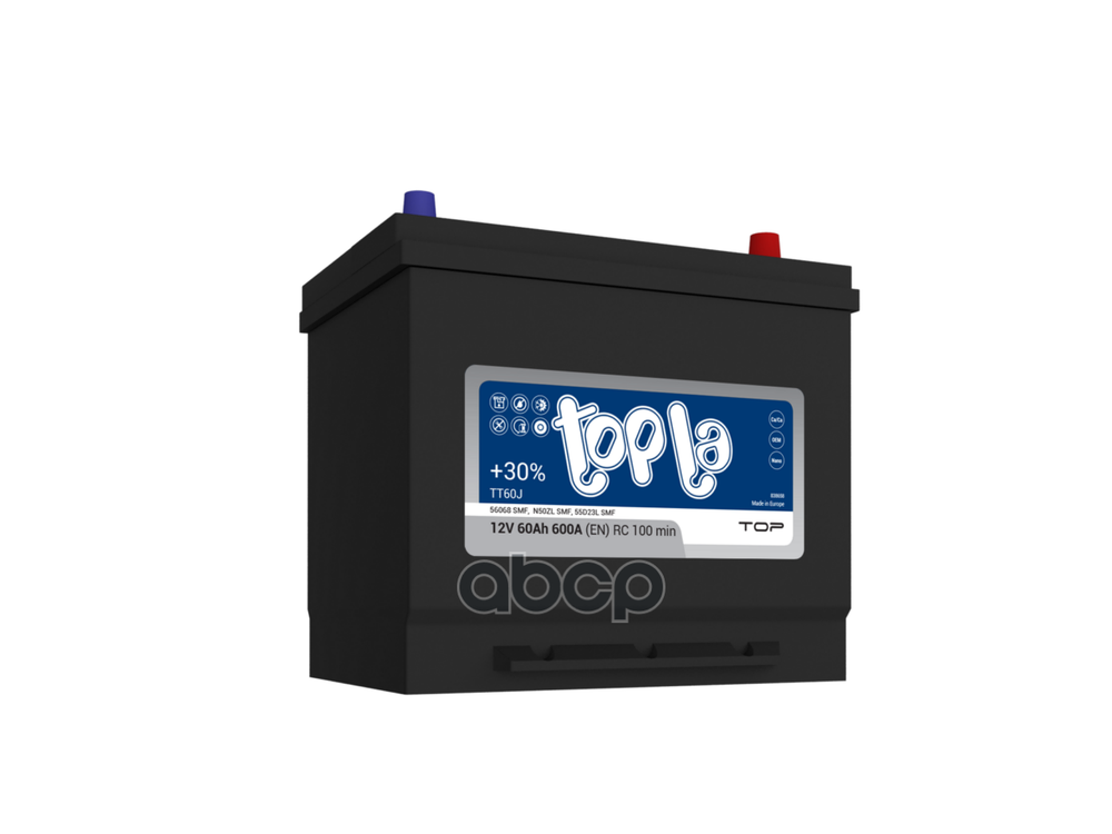 Аккумулятор TOPLA Top JIS 60 А/ч обратный R+ 230x173x220 D23 EN 600 А